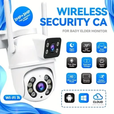 wifi kamera bela sa dva sočiva rotirajuća wifi kamera PTZ rotirajuća