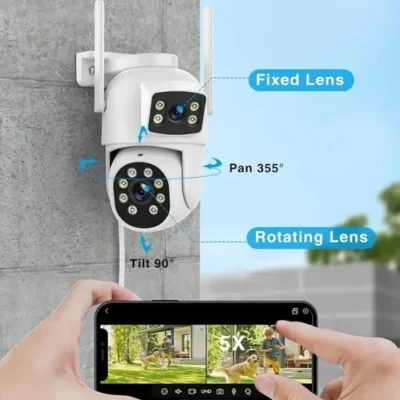 wifi kamera rotirajuća bela sa dva sočiva