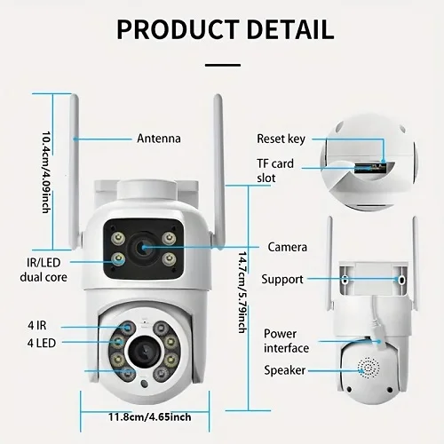 rotirajuća bela kamera sa dva sočiva