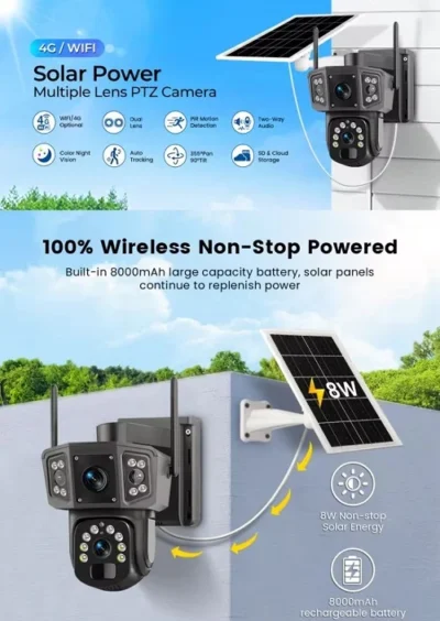 solarna wifi kamera sa ulazom za sim kartic WiFi 4G Solarna kamera