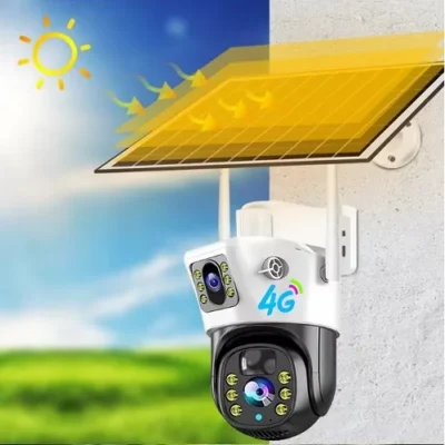 Solarna wifi PTZ kamera Kamera sa solarnim panelom i dva sočiva, jednim statičnim i jednim rotirajućim