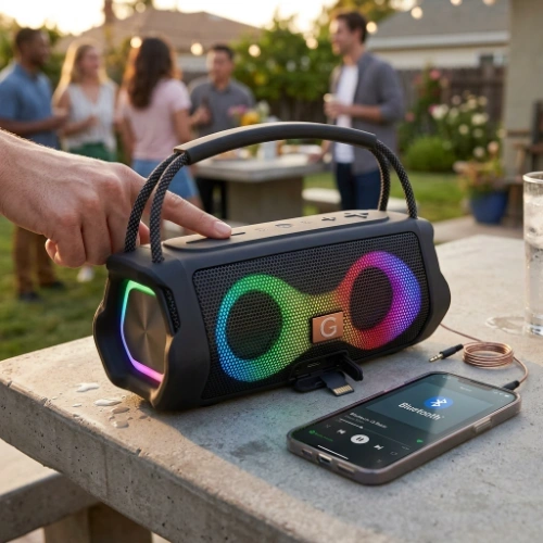 Zvučnik ET-313 crni sa RGB osvetljenjem