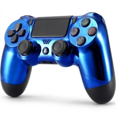 Džosjtik za PS4 plavi metalik prednja strana sa touchpad-om