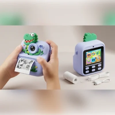 Fotoaparat za decu dinosaurus sa štampačem plavi