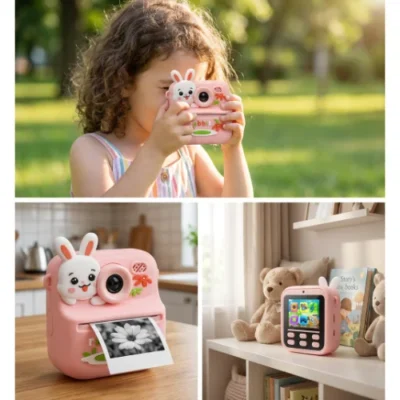 Dečiji digitalni fotoaparat sa ugrađenim štampačem i dve kamere