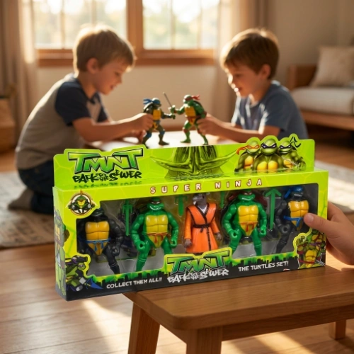 Set od pet Nindža kornjača figura sa Splinterom u pakovanju