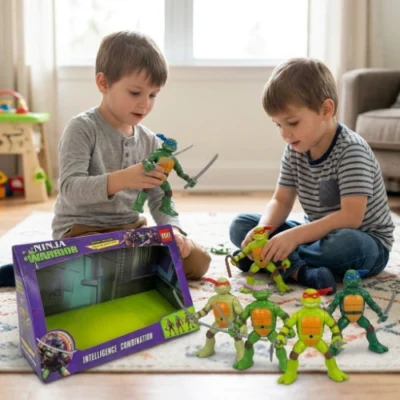 Nindža kornjače set od četiri figure visine 10 cm sa mačevima i štapovima