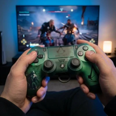 ps4-bezicni-dzojstik-assassin-edition-unikatan-dizajn-2 Bezični kontroler za PS4 sa Assassin logotipom na touch pad-u