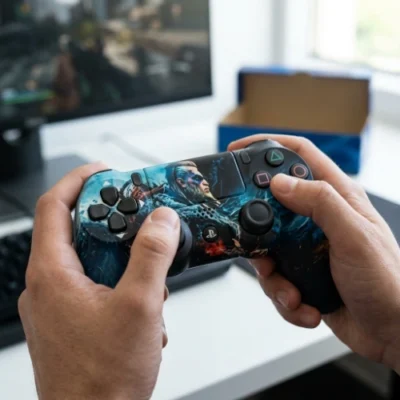 ps4-bezicni-dzojstik-geralt-of-rivia-stil-witcher-dizajn-2 Bežični kontroler za PS4 Geralt of Rivia sa touch padom i palicama