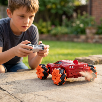 Spiderman igracka na daljinski koja izbacuje paru iz auspuha
