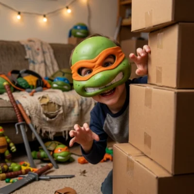 Dete sa maskom Nindža kornjače