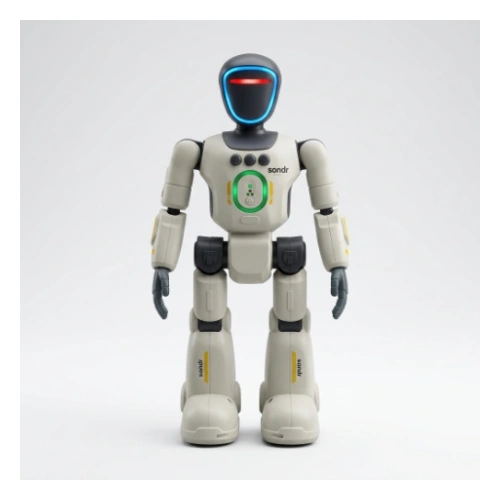 Robot Bionica sa upaljenim plavim svetlima