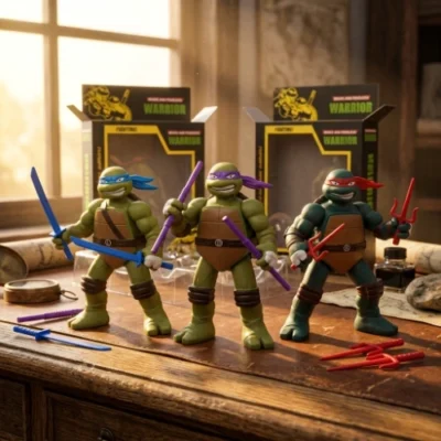 Nindža kornjače figurica Leonardo sa plavom maskom i mačevima