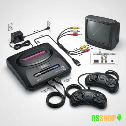 Sega Mega Drive II konzola sa dva džojstika