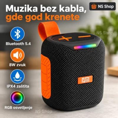 Bluetooth zvučnik HM-846 8W sa RGB osvetljenjem i IPX4 zaštitom