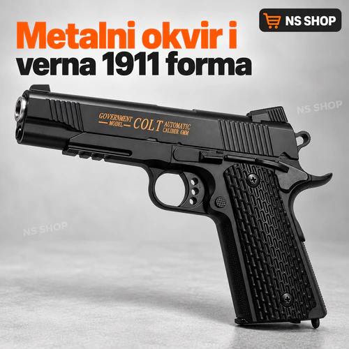 C.10 airsoft pištolj metalni okvir 1911 - NS Shop C.10 airsoft pištolj sa metalnim okvirom i 1911 formom - NS Shop