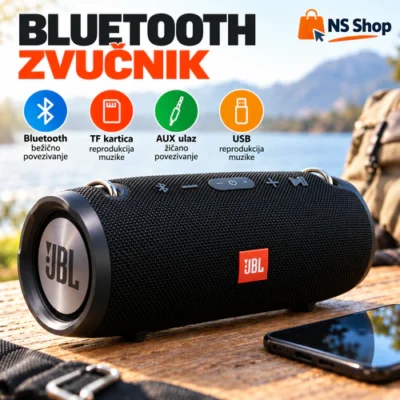 Bluetooth zvučnik povezan sa telefonom u spoljašnjem ambijentu