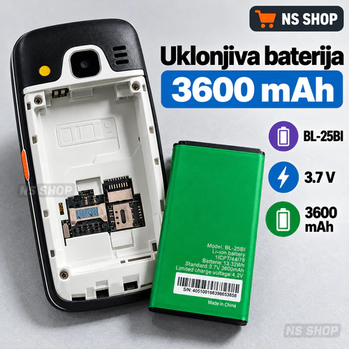 nokia-3210-baterija-bl-25bi-3600mah Nokia 3210 sa uklonjivom BL-25BI baterijom 3600 mAh i otvorenim zadnjim ležištem